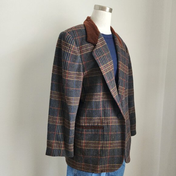 Vintage Plaid Blazer Size: 14P - Picture 9 of 16